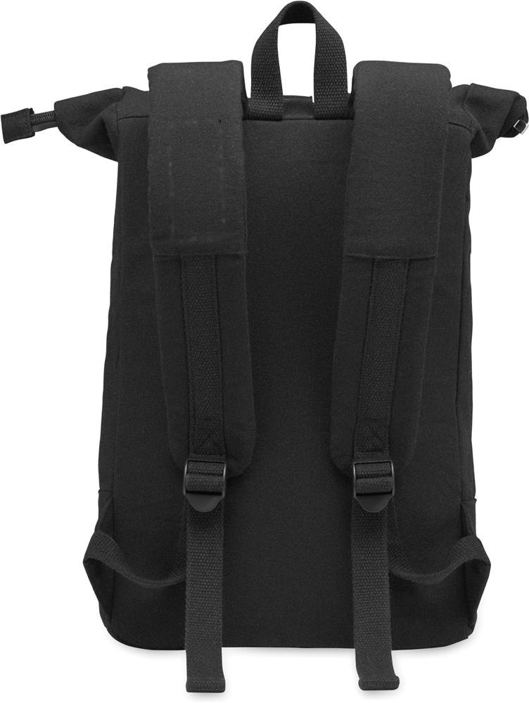 KOPER ROLL - Rolltop 15 inch laptop rugzak — drukvlak schouder band rechts