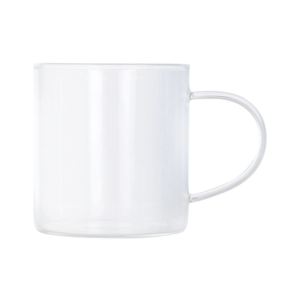 Koffieglas met handvat Vardez 300 ml — drukvlak links van het handvat