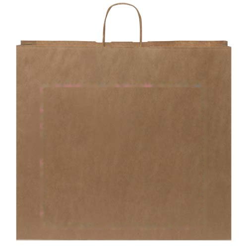 Papieren tas 90-100 g/m2 gemaakt van kraftpapier met gedraaide handgrepen - 49,5 x 14 x 44 cm — drukvlak achterzijde