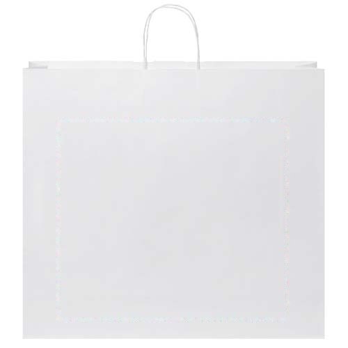 Papieren tas 90-100 g/m2 gemaakt van kraftpapier met gedraaide handgrepen - 49,5 x 14 x 44 cm — drukvlak voorzijde