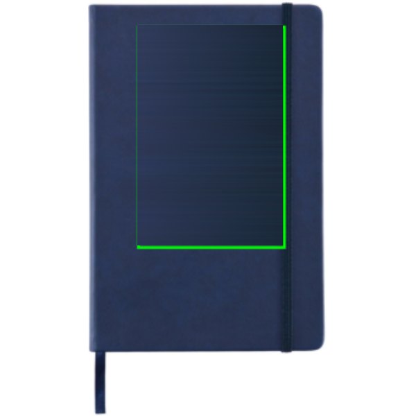 Deluxe hardcover PU A5 notitieboek — drukvlak artikel voorzijde boven