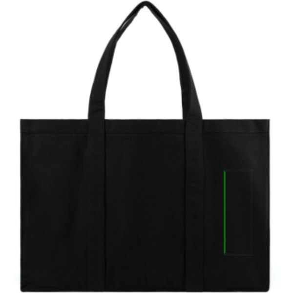 VINGA Hilo AWARE™ recycled canvas maxi draagtas — drukvlak artikel achterzijde rechts