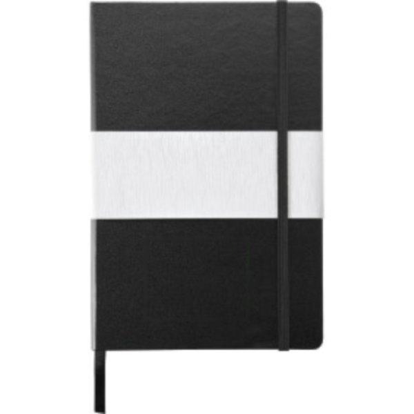 Deluxe hardcover A5 notitieboek — drukvlak artikel voorzijde onder