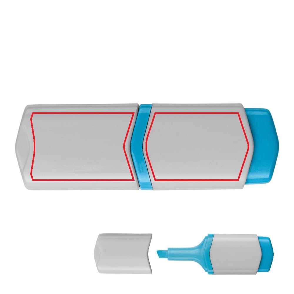 Tekstmarker mini — drukvlak beide grijze vlakken
