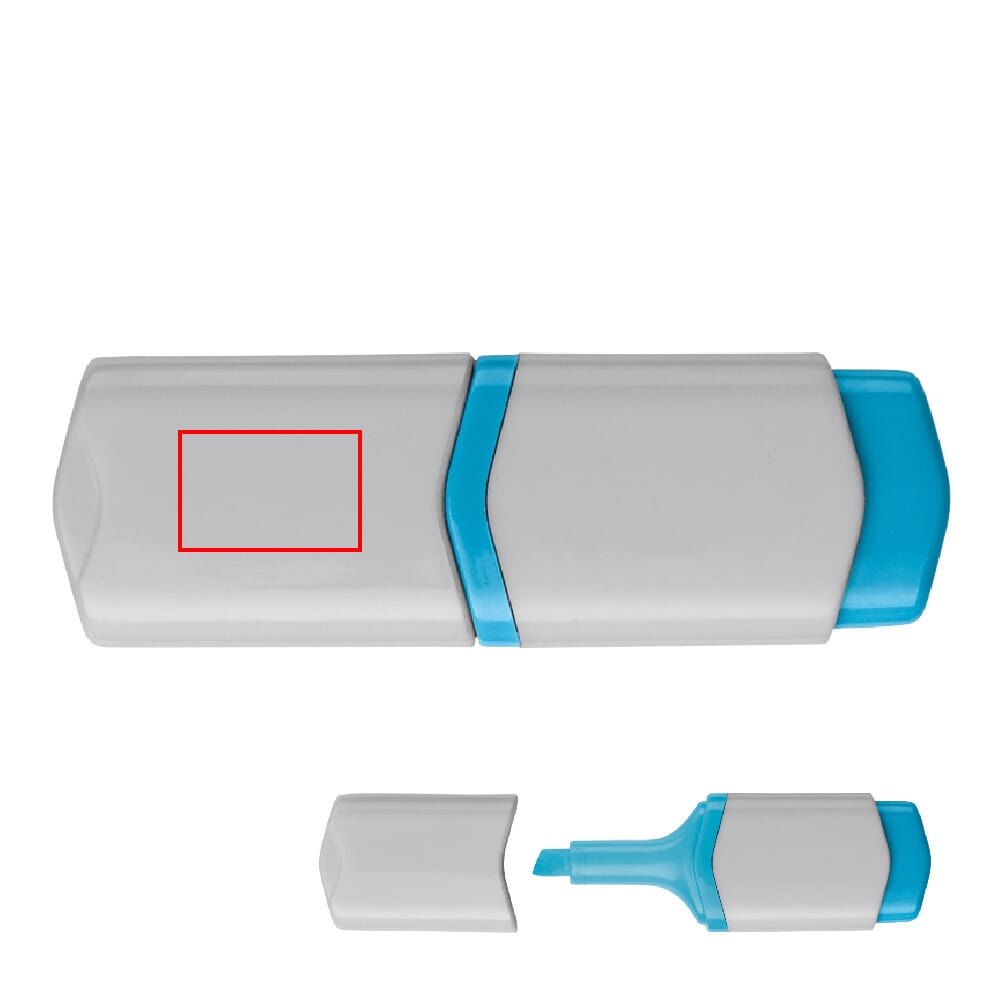 Tekstmarker mini — drukvlak op de kap, zijde 1