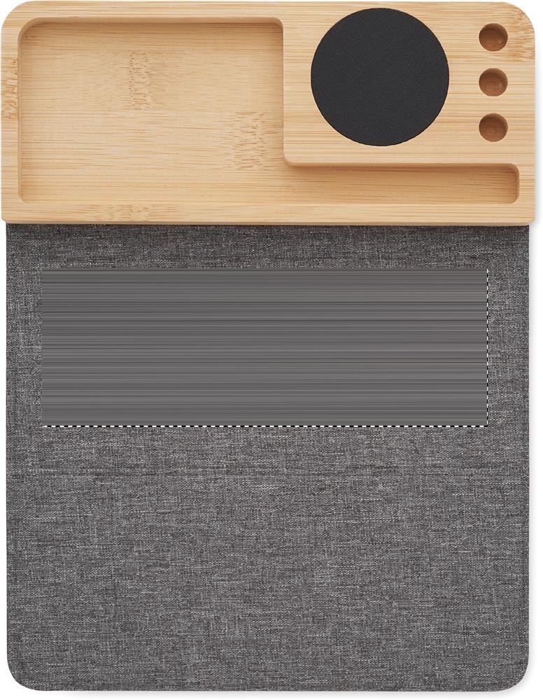 PANDU - Draadloze bamboe oplader 15W — drukvlak mousepad zijde 1