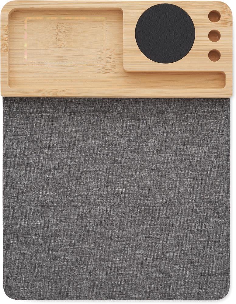 PANDU - Draadloze bamboe oplader 15W — drukvlak organizer bovenzijde