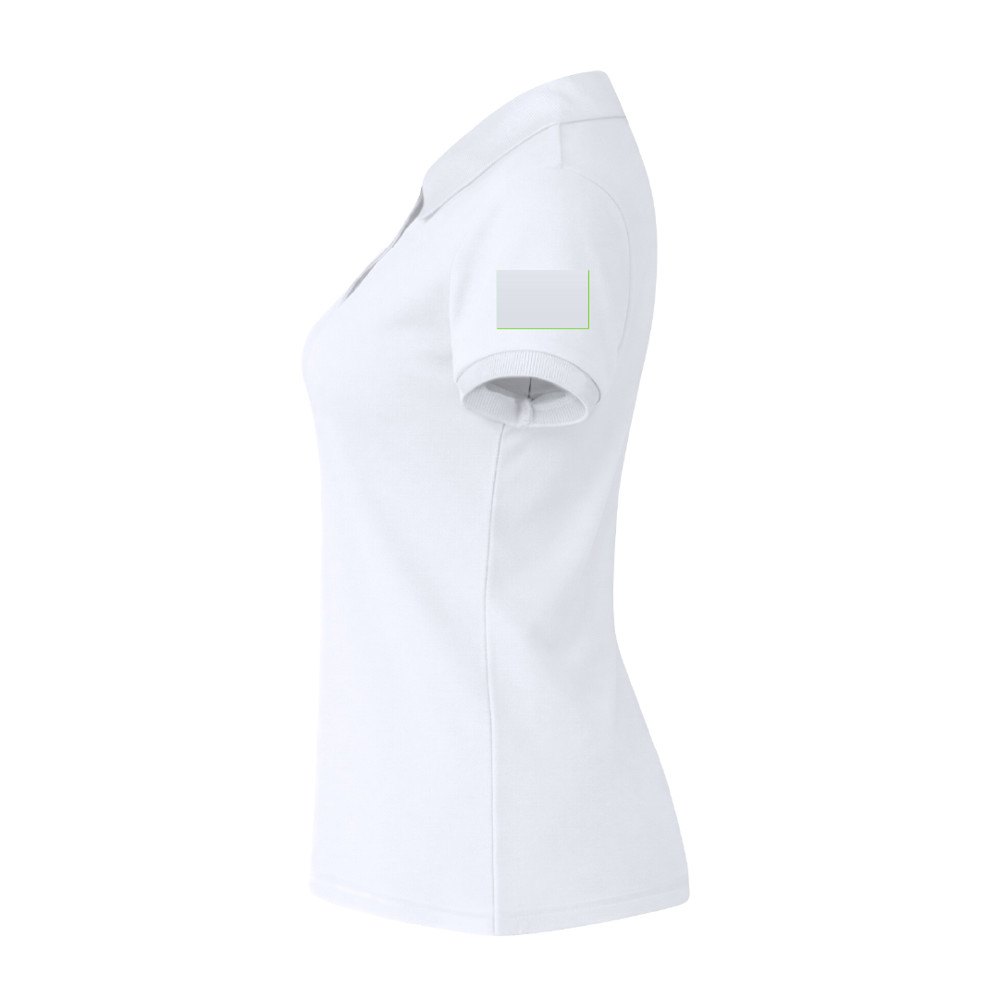 Dames Wit Polo Shirt "keya" WPS180 — drukvlak linkermouw