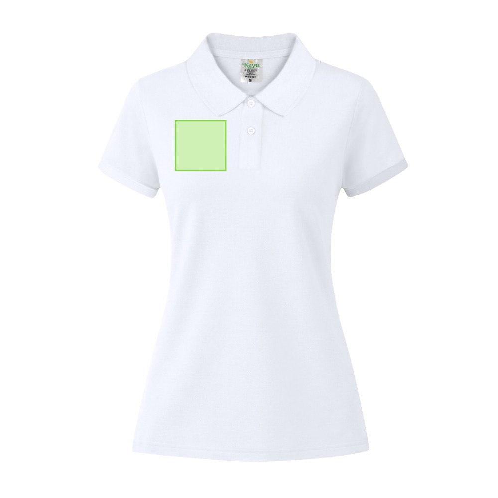 Dames Wit Polo Shirt "keya" WPS180 — drukvlak rechterborst