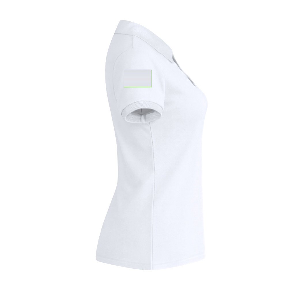 Dames Wit Polo Shirt "keya" WPS180 — drukvlak rechtermouw