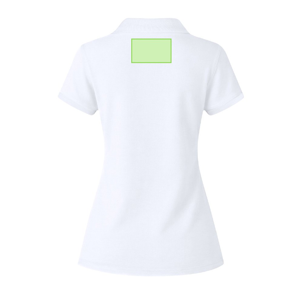 Dames Wit Polo Shirt "keya" WPS180 — drukvlak bovenrug