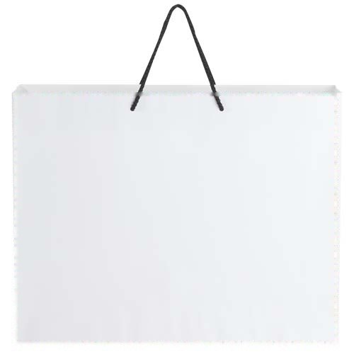 Handgemaakte 170 g/m2 integra papieren tas met PP woven handgrepen - 45 x 10 x 35 cm — drukvlak beide zijden