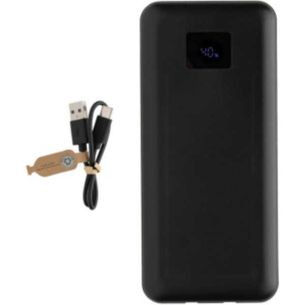 Gridley RCS gerecycled plastic 20000 65W laptop powerbank — drukvlak artikel voorzijde