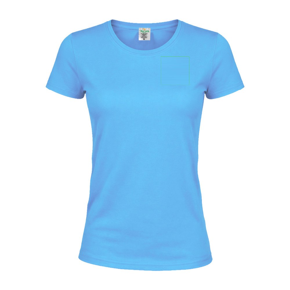 Kleuren Dames T-Shirt "keya" WCS180 — drukvlak linkerborst