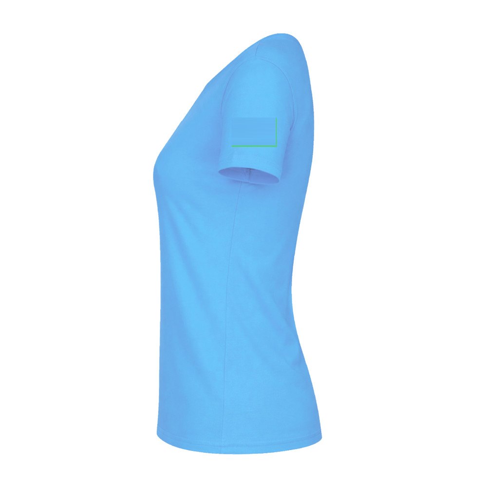 Kleuren Dames T-Shirt "keya" WCS180 — drukvlak rechtermouw