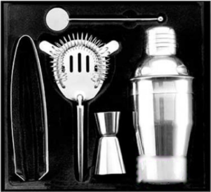 RVS cocktailset Natalina — drukvlak geschenkdoos