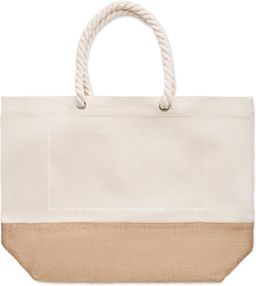 PANTAI - Canvas strandtas 280 gr/m² — drukvlak midden op de voorkant