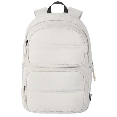 Puffer 15,6" GRS gerecycleerde laptoptas 18L — drukvlak onderkant