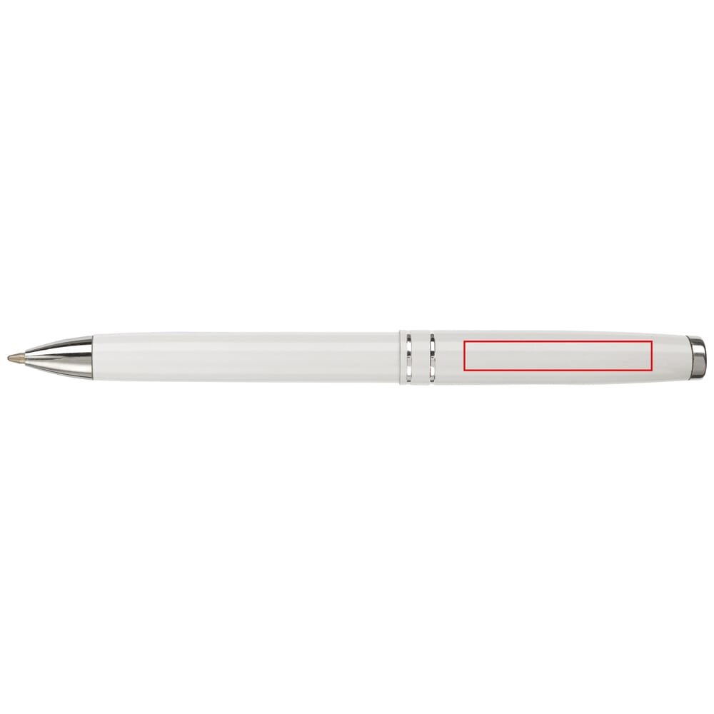 Schrijfset two stripes metaal — drukvlak ballpen 180 graden onder de clip
