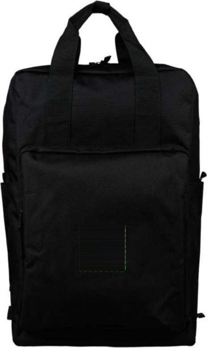 Gerecyclede (900D) polyester rugzak Amalia — drukvlak voorvak