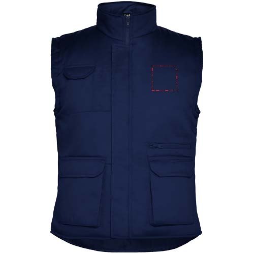 Almanzor multifunctionele werkbodywarmer met hoge kraag — drukvlak linker borst