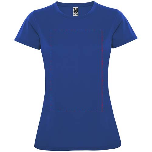 Montecarlo 150 g/m² sportshirt met korte mouwen voor dames — drukvlak impact volledige voorzijde