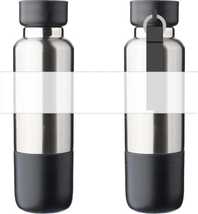 Roestvrijstalen dubbelwandige drinkfles (500 ml) Zev — drukvlak rondom