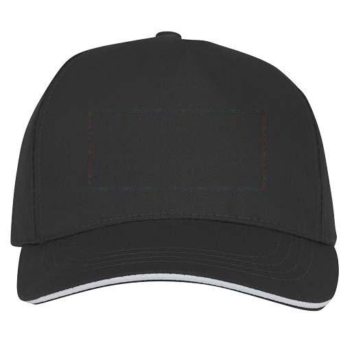 Ceto 175 g/m² 5 panel sandwich cap — drukvlak voorzijde