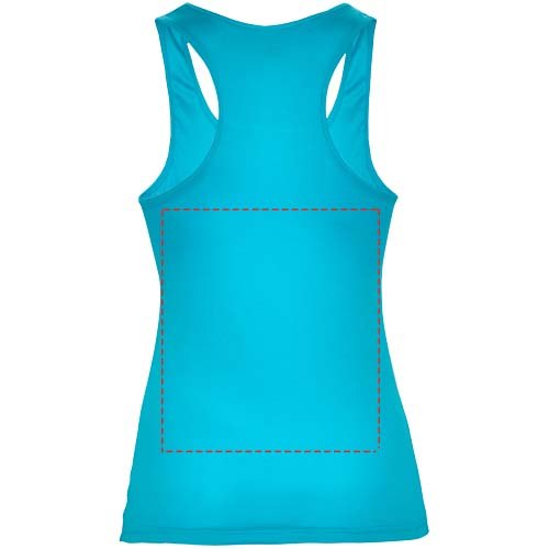 Shura 140 g/m² sporthemd voor dames — drukvlak impact hoog op de achterzijde