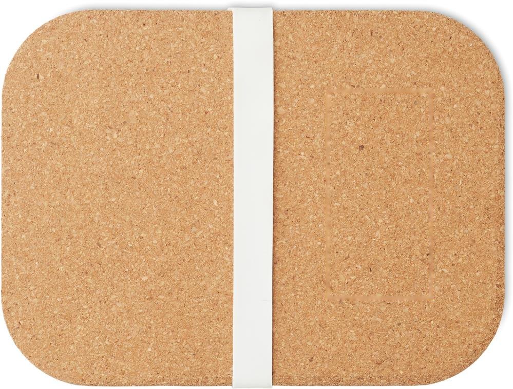 CANOA - Glazen lunchbox kurken deksel — drukvlak deksel rechts