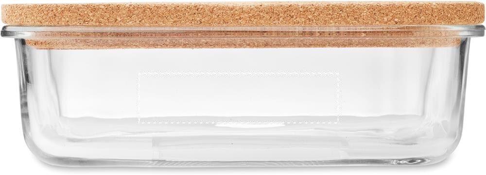 CANOA - Glazen lunchbox kurken deksel — drukvlak op de zijkant
