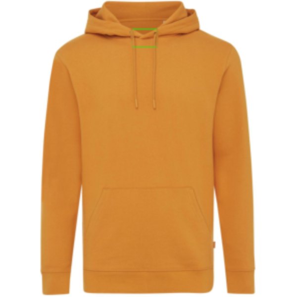 IQONIQ Jasper gerecycled katoen hoodie — drukvlak in de nek