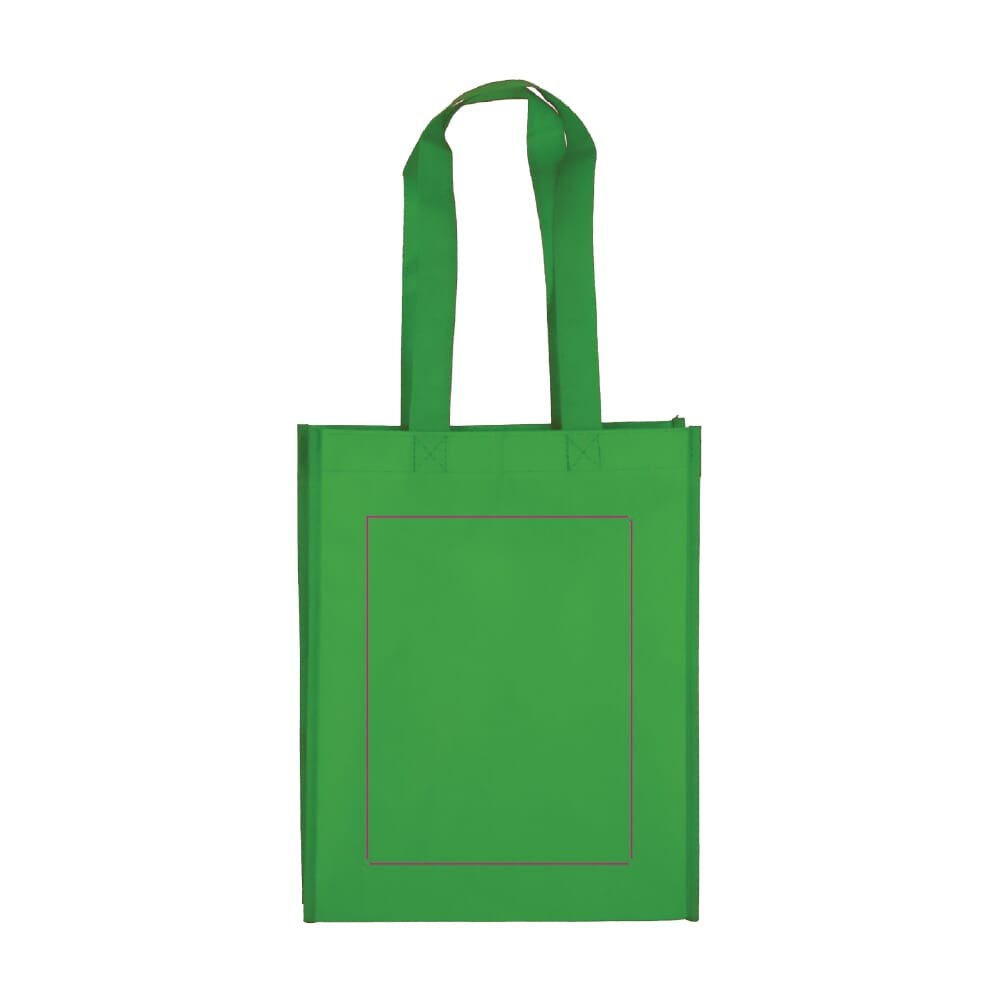 R-PET Draagtas gelamineerd non-woven 24 x 11 x 30cm 105g/m² — drukvlak voorkant