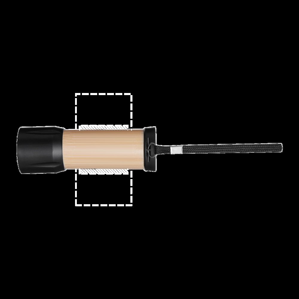 BAMBOO SHINE - LED-zaklamp — drukvlak gecentreerd op voorkant
