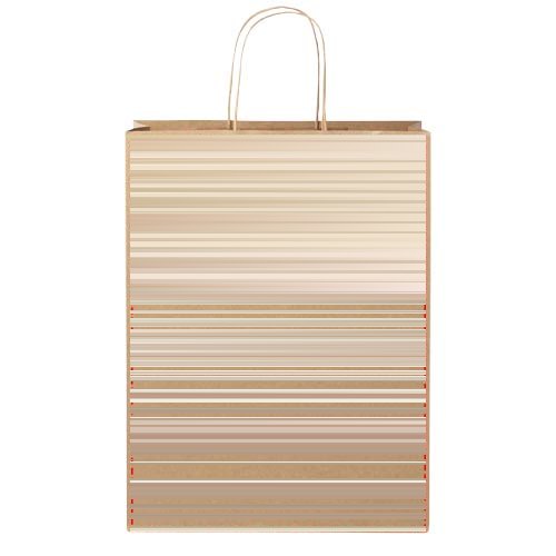 Papieren tas 120 g/m2 gemaakt van kraftpapier met gedraaide handgrepen - 31 x 12 x 41 cm — drukvlak beide zijden