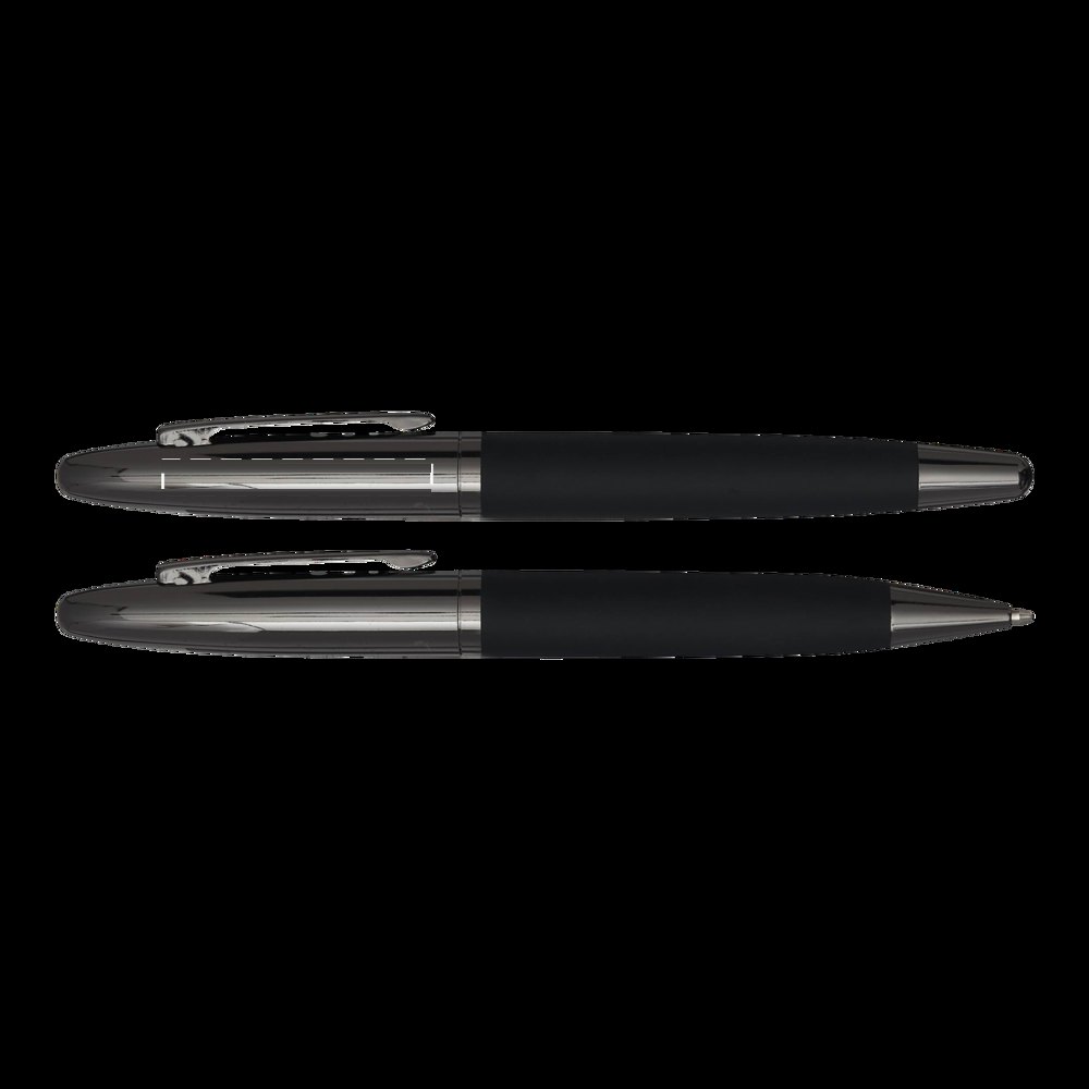 BLACK ELEGANCE - Schrijfset — drukvlak op de rechts zijde van de clip op de dop van de fountain pen