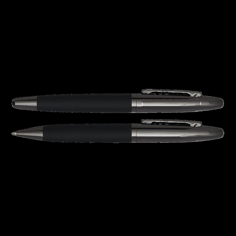 BLACK ELEGANCE - Schrijfset — drukvlak op de links zijde van de clip op de dop van de fountain pen