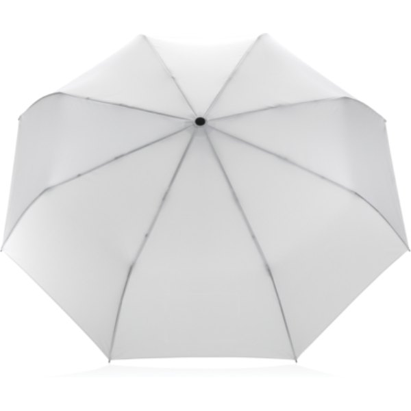 21" Impact AWARE™ RPET 190T bamboe auto open/dicht paraplu — drukvlak paraplu