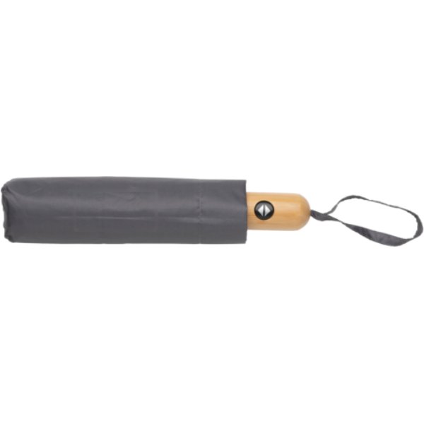 21" Impact AWARE™ RPET 190T bamboe auto open/dicht paraplu — drukvlak etui
