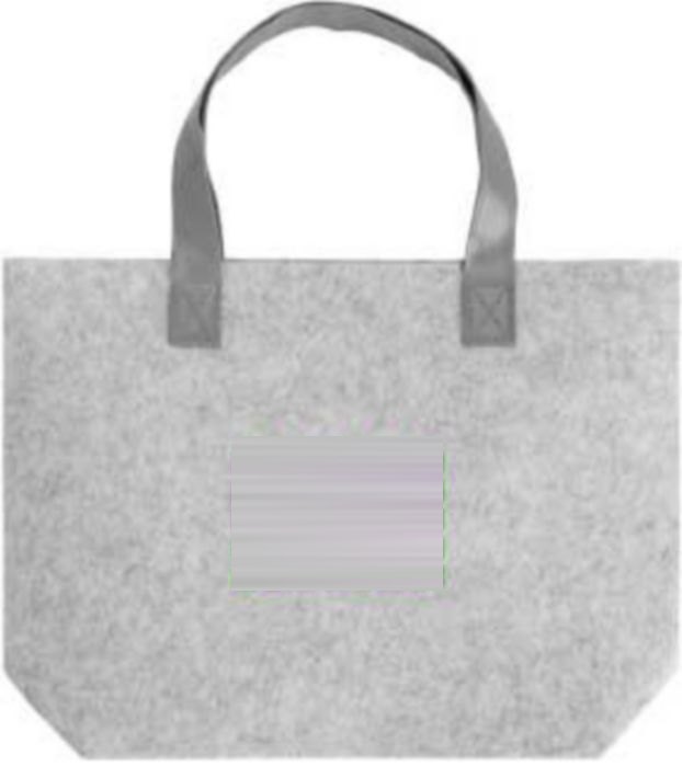 Boodschappentas Hunter | Gerecycled vilt | Lange hengsels — drukvlak achterzijde