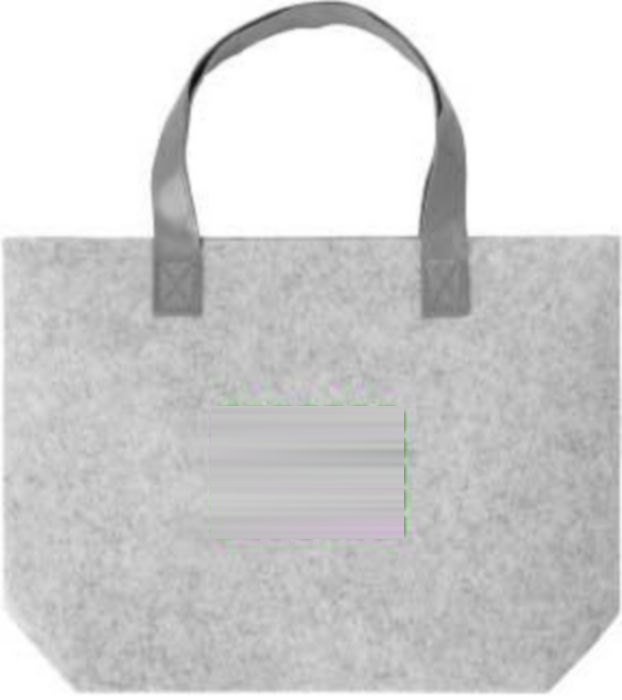 Boodschappentas Hunter | Gerecycled vilt | Lange hengsels — drukvlak voorzijde