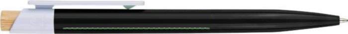 Recycled ABS ballpen Zian — drukvlak naast de clip linkshandig