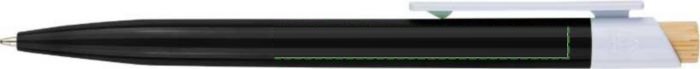 Recycled ABS ballpen Zian — drukvlak naast de clip rechtshandig