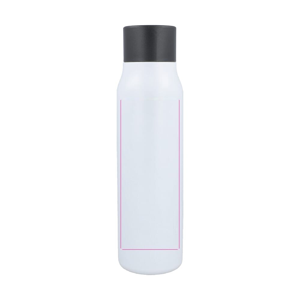 Thermofles matte finish met Caribiner 600ml — drukvlak op de zijkant