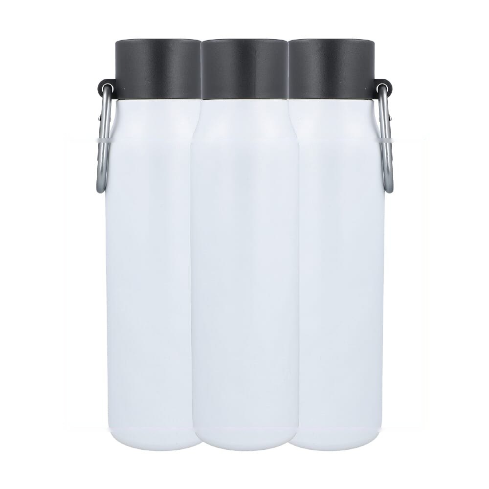 Thermofles matte finish met Caribiner 600ml — drukvlak rondom