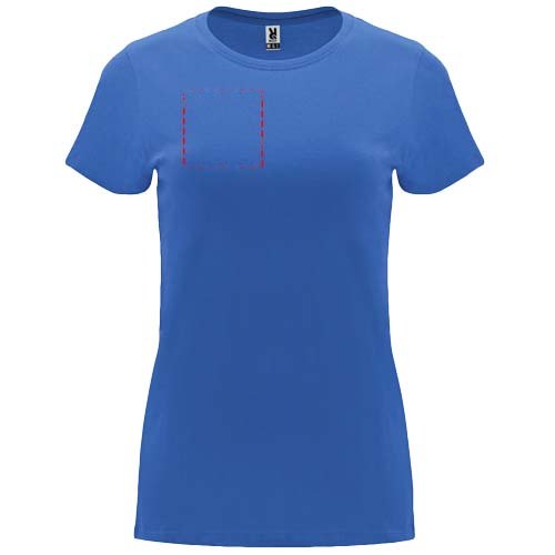 Capri 170 g/m² damesshirt met korte mouwen — drukvlak rechter borst