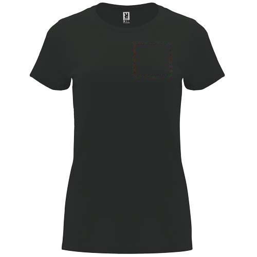 Capri 170 g/m² damesshirt met korte mouwen — drukvlak linker borst