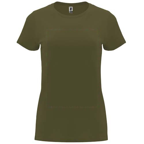 Capri 170 g/m² damesshirt met korte mouwen — drukvlak impact volledige voorzijde