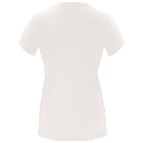 Capri 170 g/m² damesshirt met korte mouwen — drukvlak impact hoog op de achterzijde