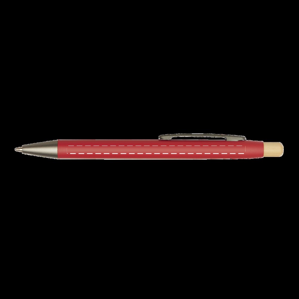 BAMBOO PUSHER - Aluminium balpen — drukvlak op de links zijde van de clip